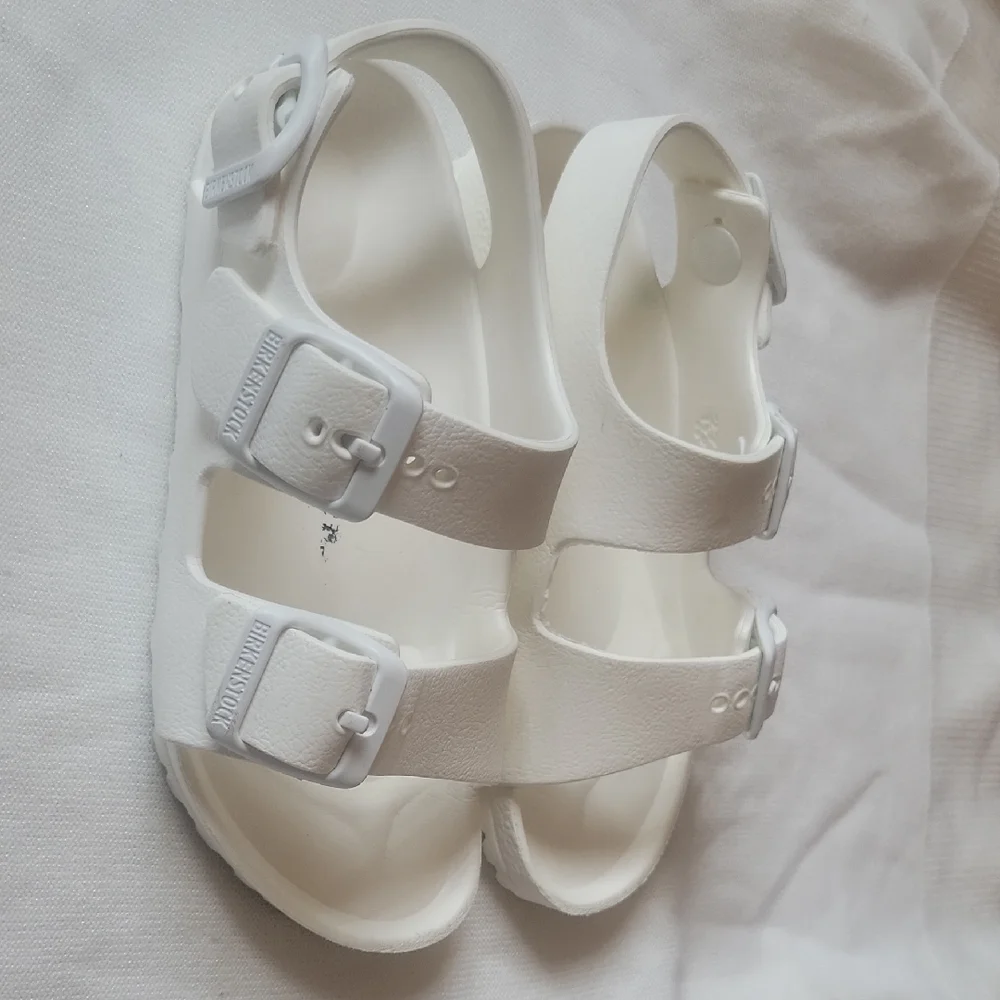 Birkenstock Kids White Double-Buckle EVA Sandals